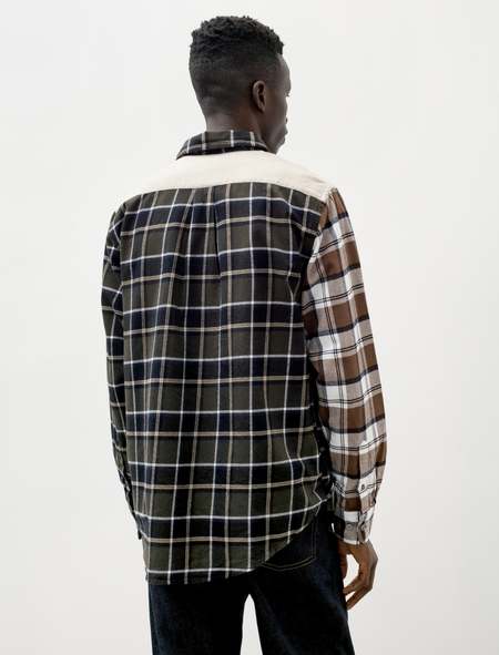 Norse Projects Algot Mixed Flannel - Check Beech Green