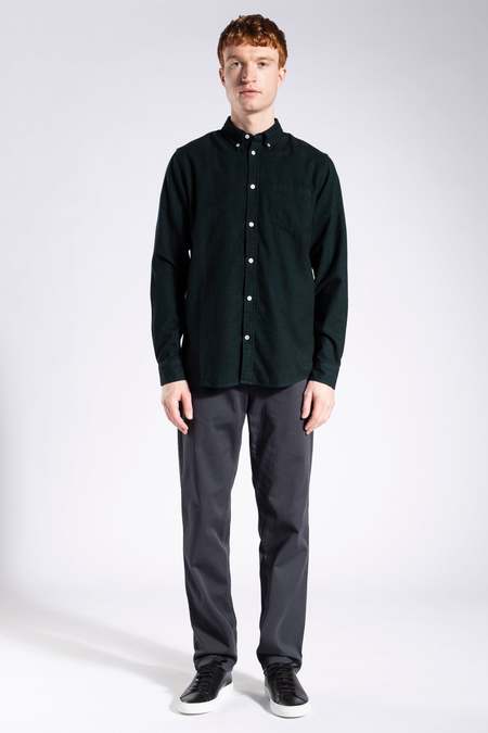 Norse Projects Anton Brushed Flannel shirt - VARSITY GREEN