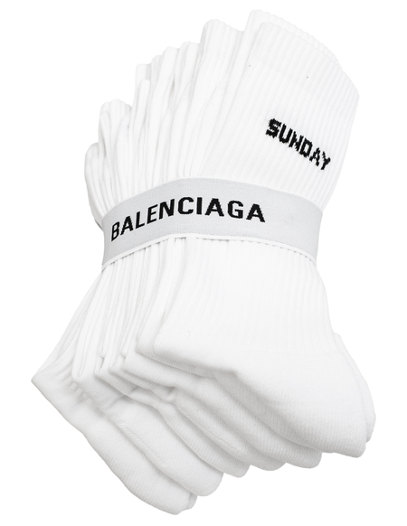 Balenciaga 7 Days Pack Socks - white