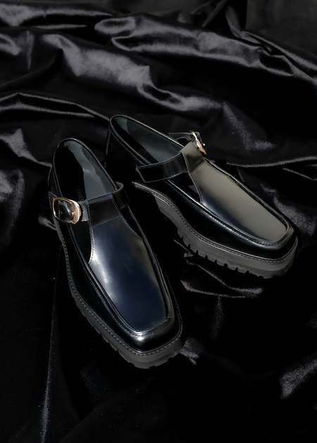 Ernest W. Baker Calf Leather T-Bar Loafers - black