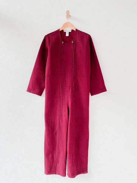 Caron Callahan Quilted Cotton Coveralls - Burgundy