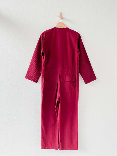 Caron Callahan Quilted Cotton Coveralls - Burgundy