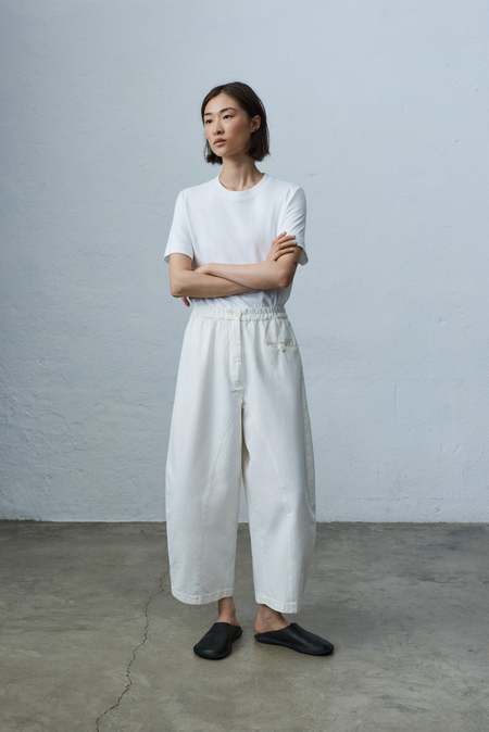 Curved Pocket Pants, Off White