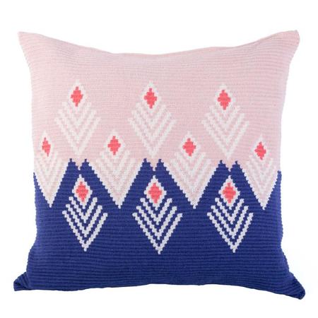 D.A.R. Projects Handmade Floor Cushion Cover - Coral Pink/Ultramarine Blue