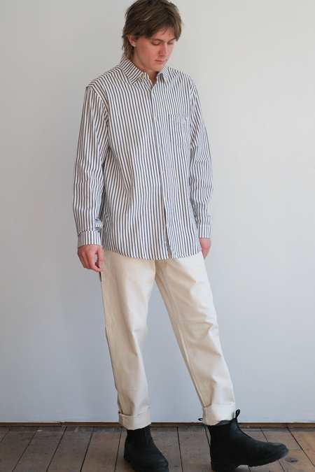 Far Afield Classic Striped LS Shirt - White