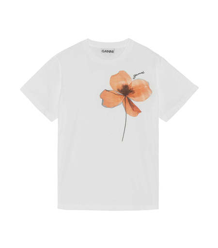 Ganni Flower T-Shirt - Bright White