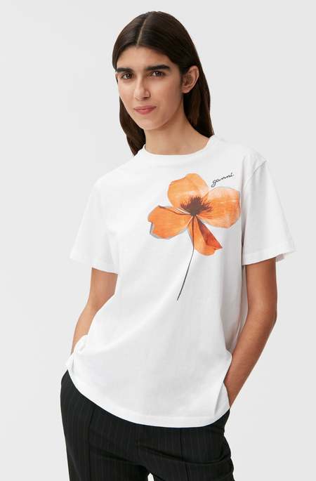 Ganni Flower T-Shirt - Bright White