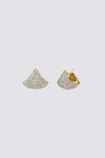 Gabriela Artigas Pave Small Apse Earrings - 14K Yellow Gold