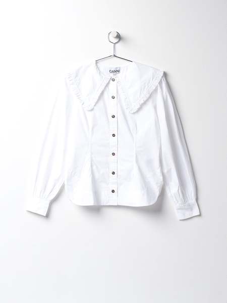 Ganni Cotton Poplin Shirt - Bright White