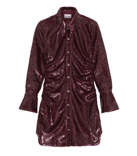 Ganni Sequin Shirt Dress - Port Royale