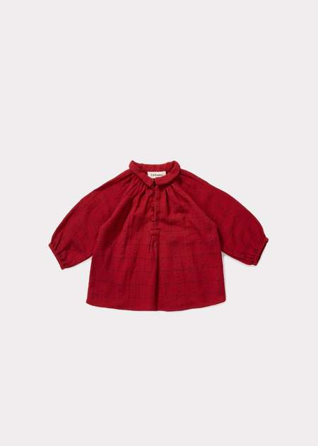 Kids Caramel HADDON BABY BLOUSE - RED STABSTITCH