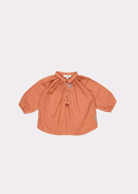 Kids Caramel HADDON EMBROIDERY BABY BLOUSE - PERSIMMON