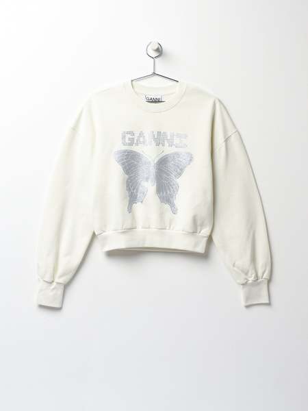 Ganni Isoli Butterfly Dark Sweatshirt - Egret