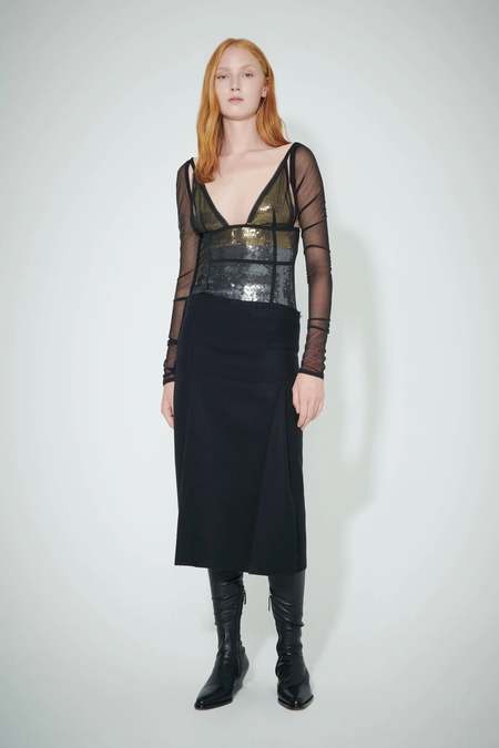 Victoria Beckham Long Sleeve Cami Dress - Black