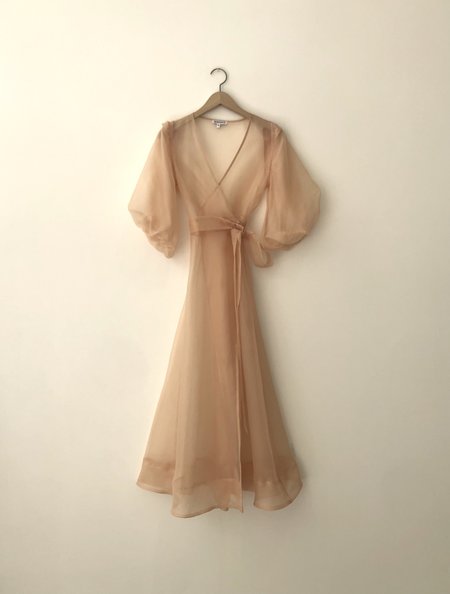 Kamperett Loretta Silk Organza Midi Dress - Blush