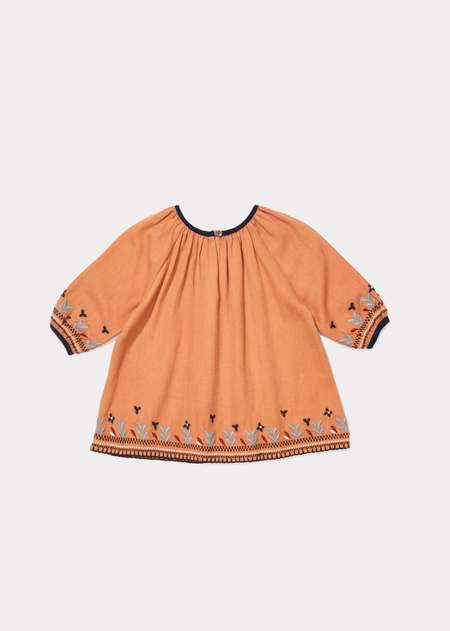 Kids Caramel LYDFORD EMBROIDERY BABY DRESS - PERSIMMON