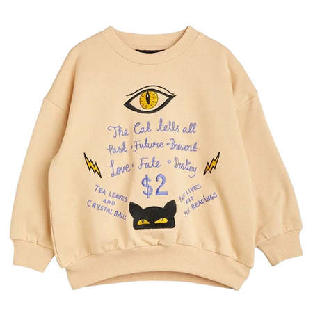 Kids Mini Rodini Cat Tells All Embroidered Sweatshirt - Brown