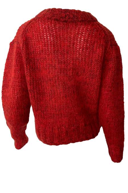 Ganni Mohair V-Neck Pullover - Fiery Red
