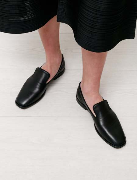 Robert Clergerie Olympia Lambskin Loafer - Black