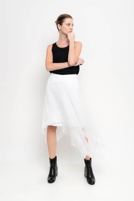 Uma Raquel Davidowicz Mentor Organza Skirt With Irregular Edges