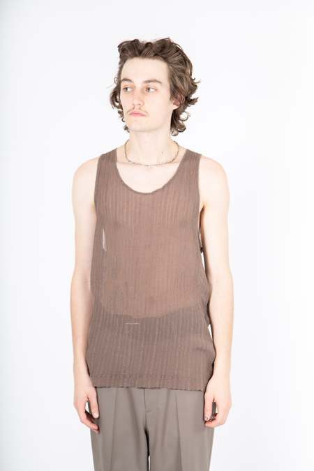 Our Legacy Ruffle Silk Singlet - Olive