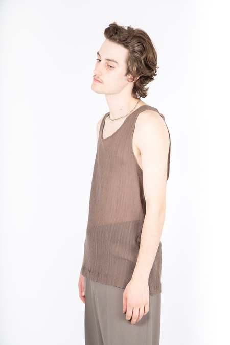 Our Legacy Ruffle Silk Singlet - Olive