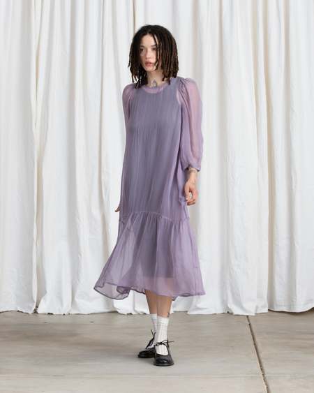 Ali Golden PEASANT DRESS - MUTED LILAC