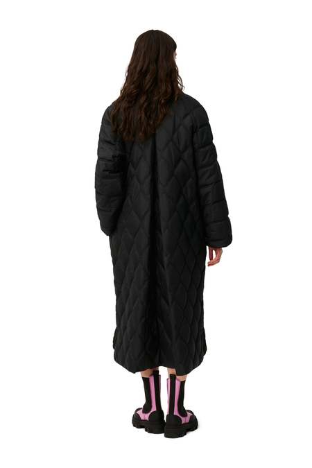 Ganni Ripstop Quilt Coat - Black