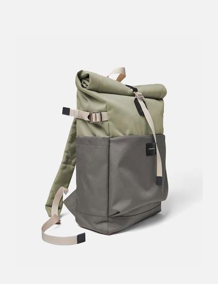 Sandqvist Ilon Rolltop Recycled Poly Backpack - Multi Dew Green