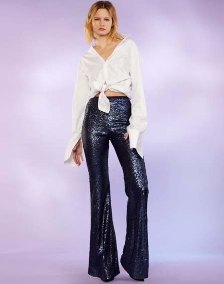Cynthia Rowley Sequin Trousers - Navy