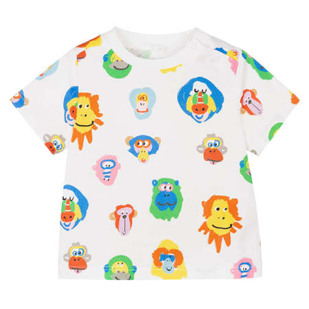 Kids Stella McCartney Baby T shirt - Multicolour Monkeys Print