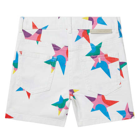 Kids Stella McCartney Child Denim Shorts - White With Pop Stars Print