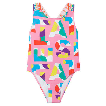 Kids Stella McCartney Child Swimsuit - Pink Logo Pop Print