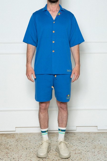 SUCCO The Knitted Cotton Bermuda - Blue