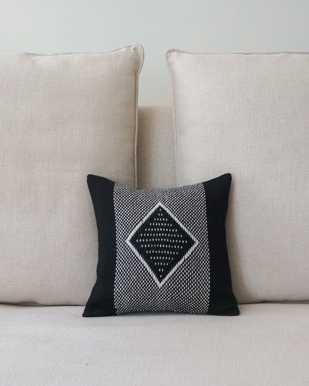 VOZ Apparel Diamante Square Textile Pillow - Black