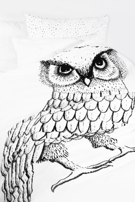 OOH NOO Pensive Owl Twin Duvet